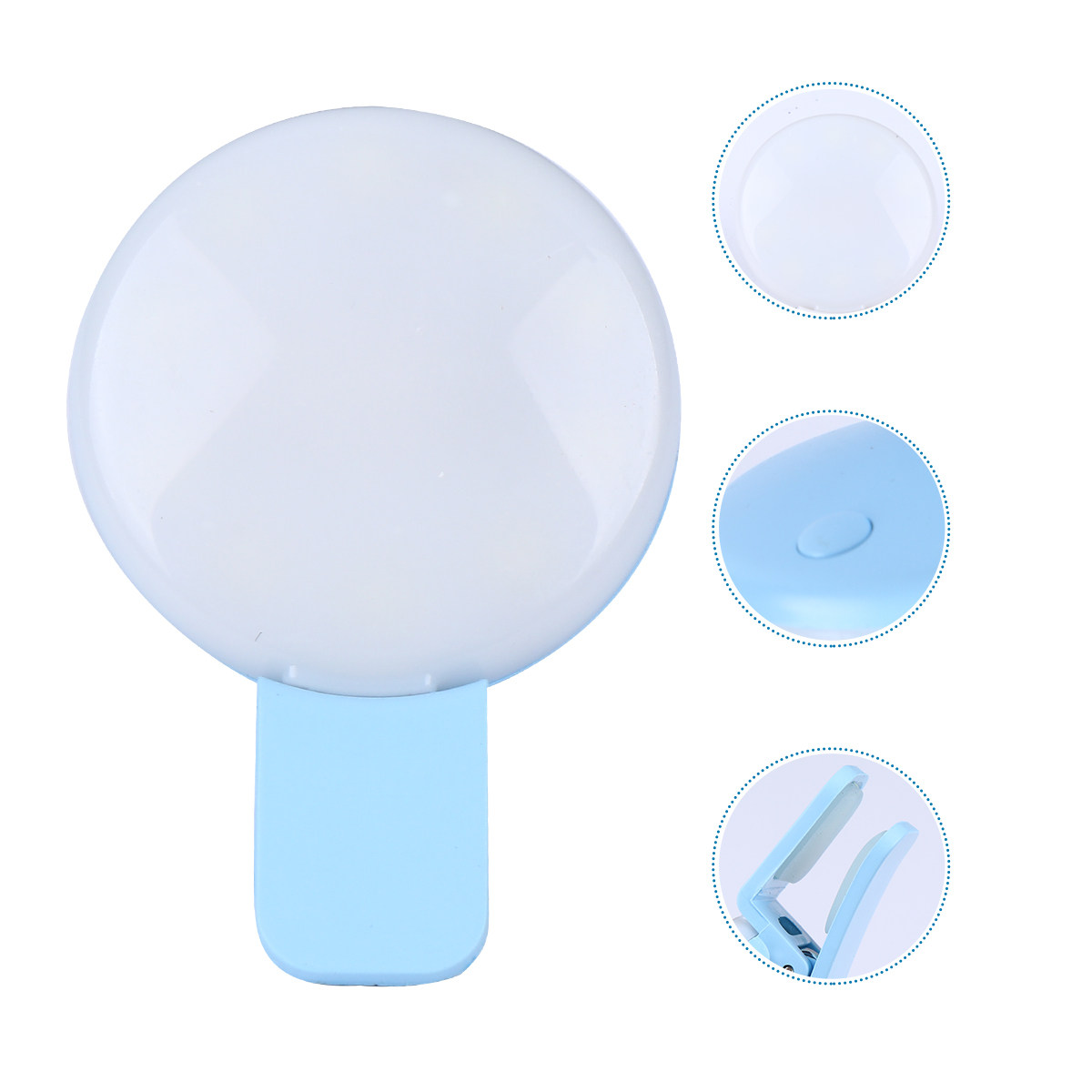 Photography Lighting Circle - Rechargeable Mini Portable Clip on Selfie