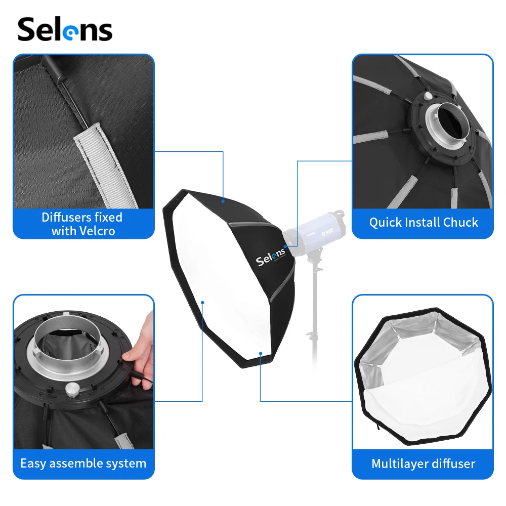 Selens 82/105cm Umbrella Softb - огляд і ціна Photography Studio Lighting Set Up