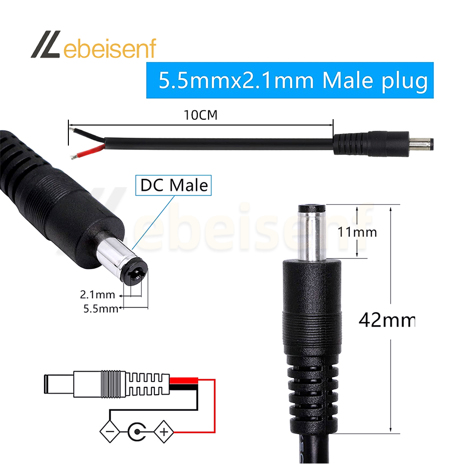 5/10 Pcs 5.5x2.1 Plug DC Male  - огляд і ціна Photography Led Lighting Kit