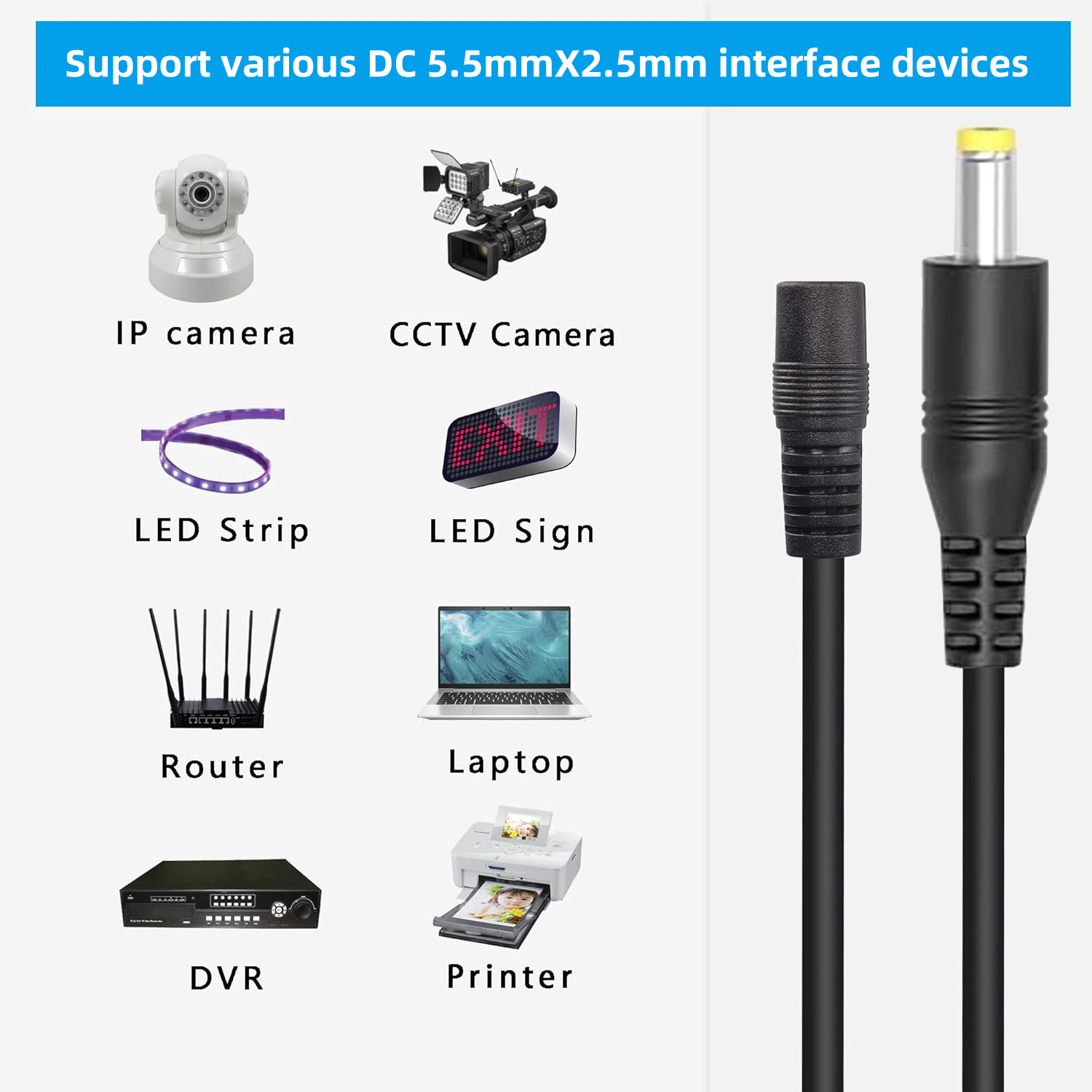 DC Power Connector Plug Cable  - огляд і ціна Photography Led Lighting Kit