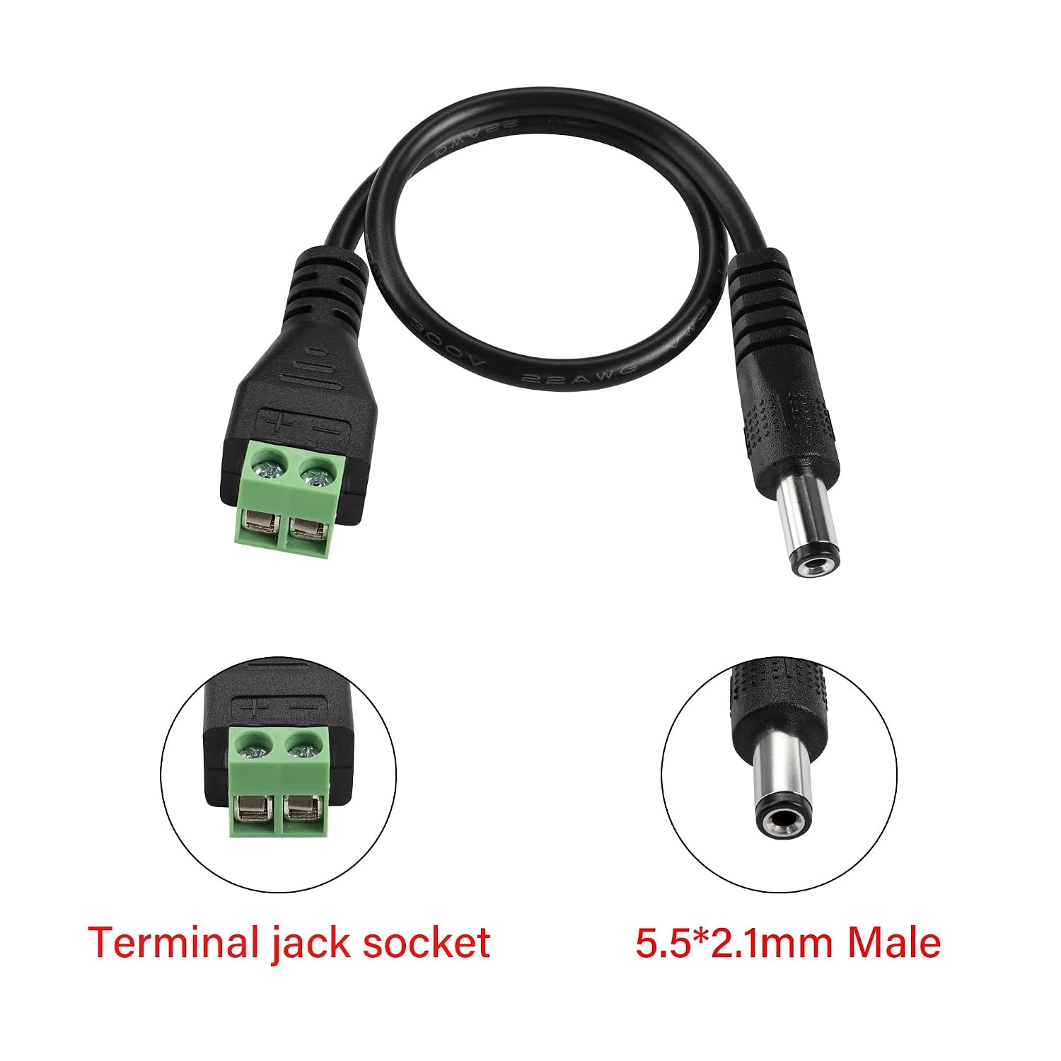 DC 5.5x2.1mm Male Plug to Term - огляд і ціна Photography Led Lighting Kit