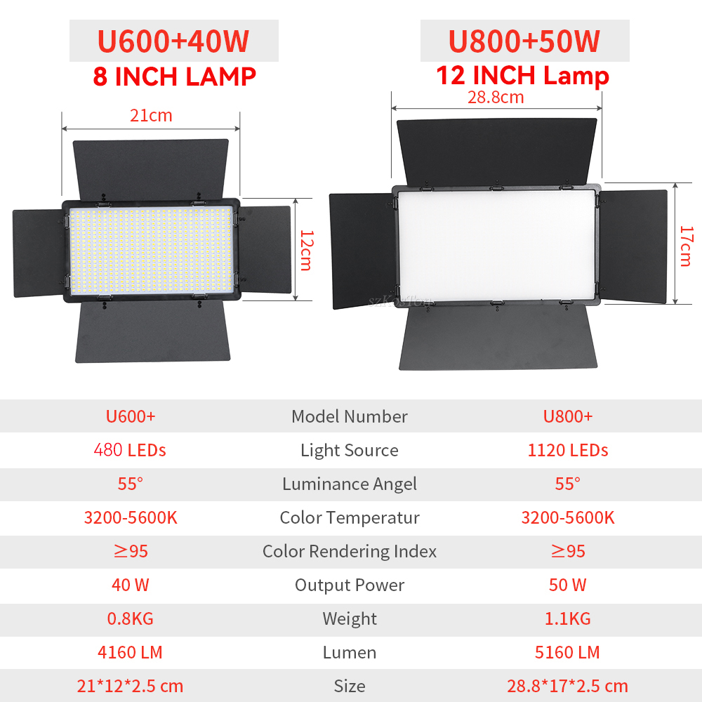U800 U600 LED Photo Studio Vid - огляд і ціна Photography Lighting Uk